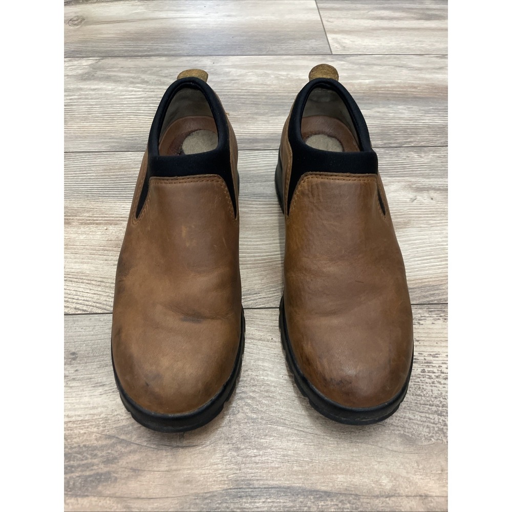 Ariat Brown Leather Slip On Loafers 8B Western Casual Shoes